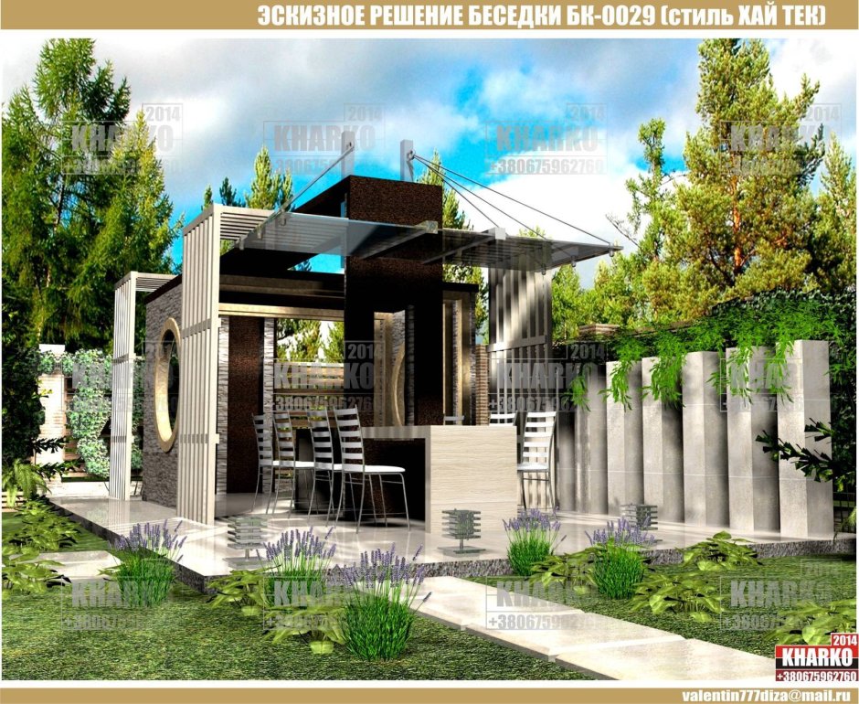 Беседка в стиле Хай тек 3*3