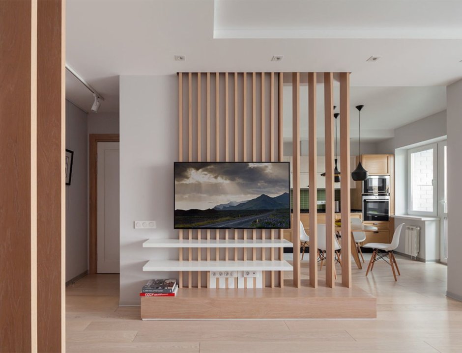 Реечная перегородка для зонирования