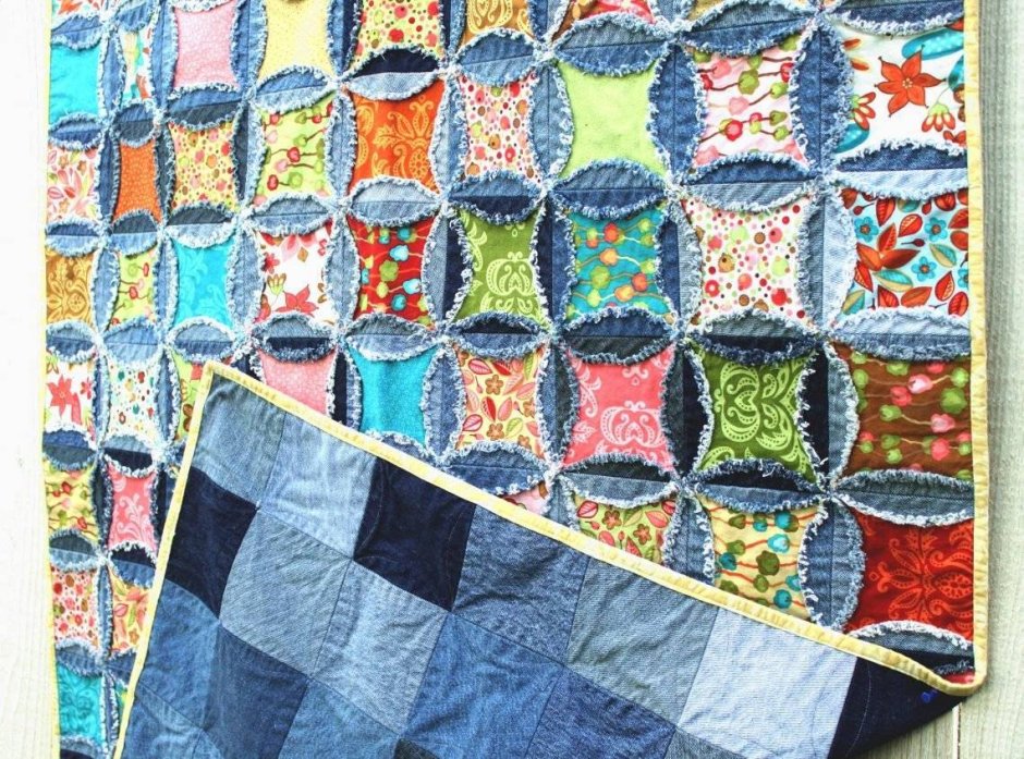 Rag Quilt из джинсы мастер класс