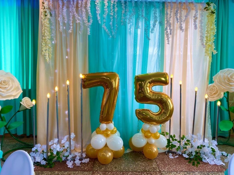 Украшение зала на юбилей 75