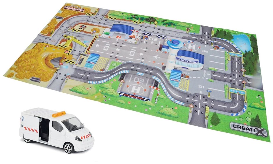 Игровой коврик, машинка, Majorette, Creatix Construction