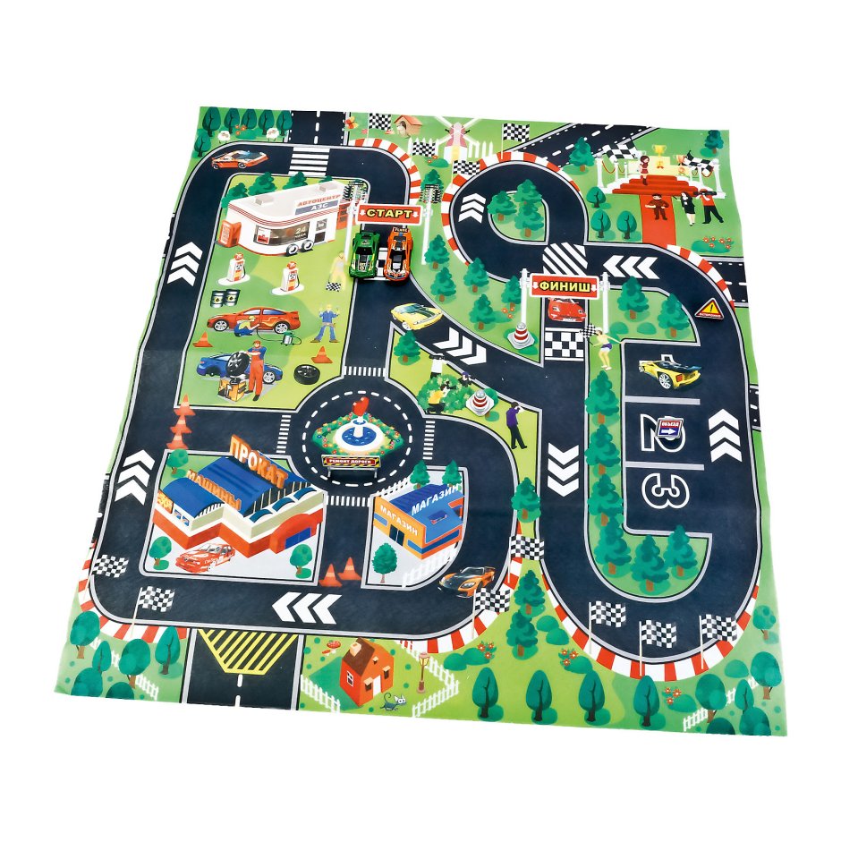 Игровой коврик "дороги для автомобилей" 80х70 см Construction