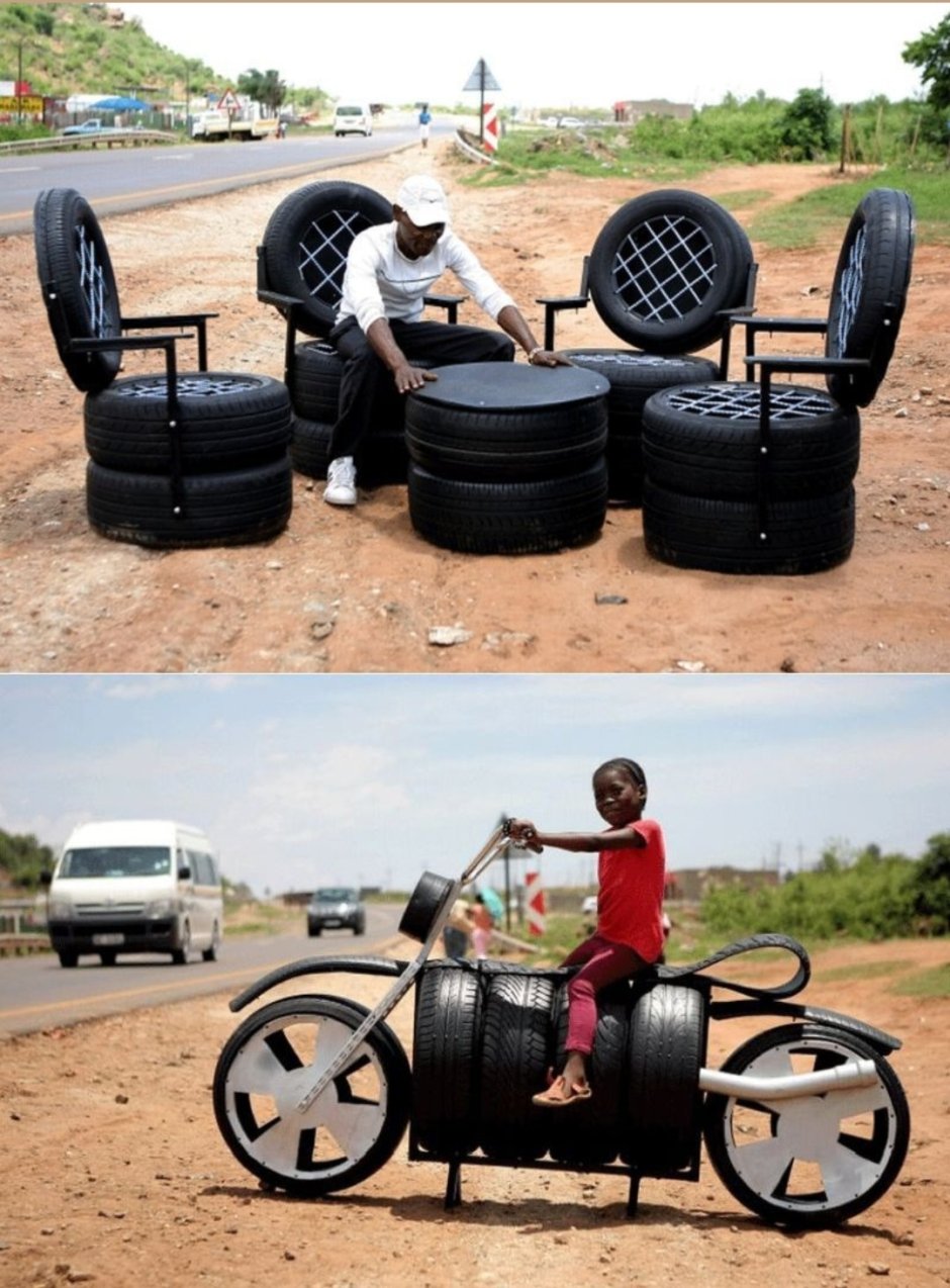 Кресло из автомобильных шин