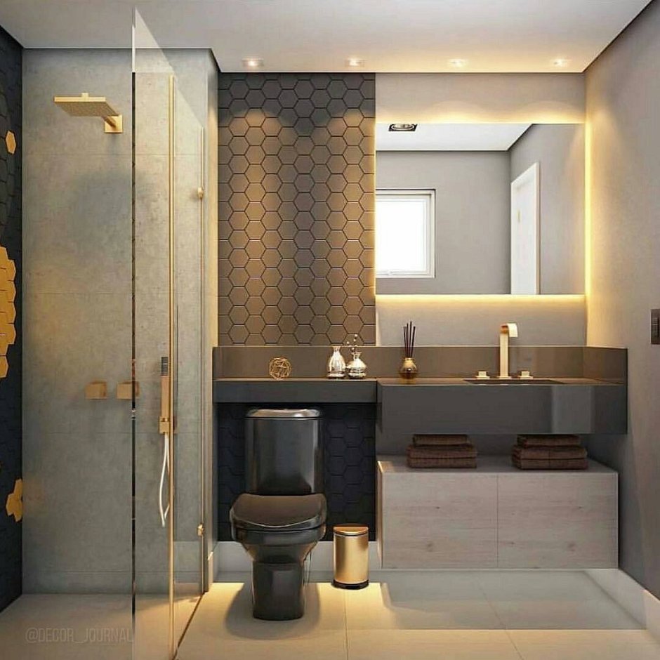 Современные интерьеры ванной комнаты и туалета