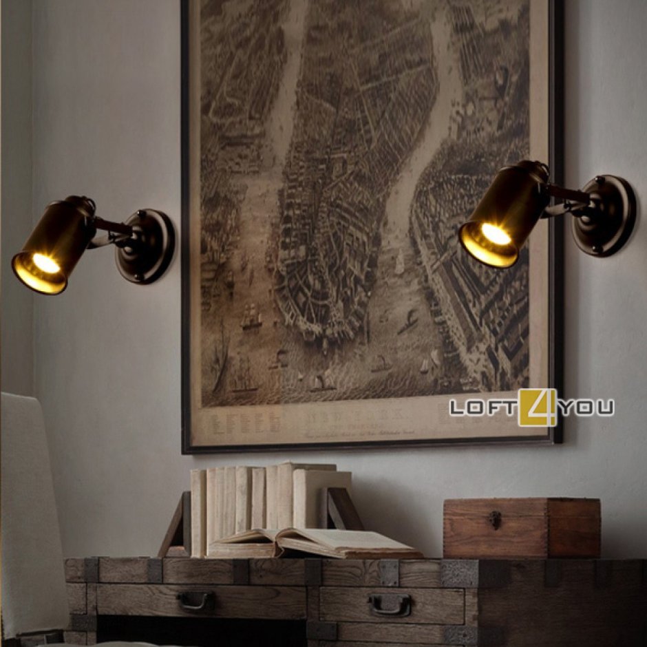 Loft Style Black Metal Wall Lamp