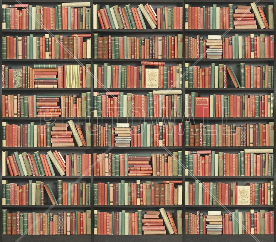 Обои под книжные полки
