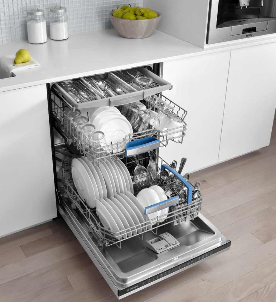 Расположение посуды в посудомоечной машине Bosch 45 см встраиваемая
