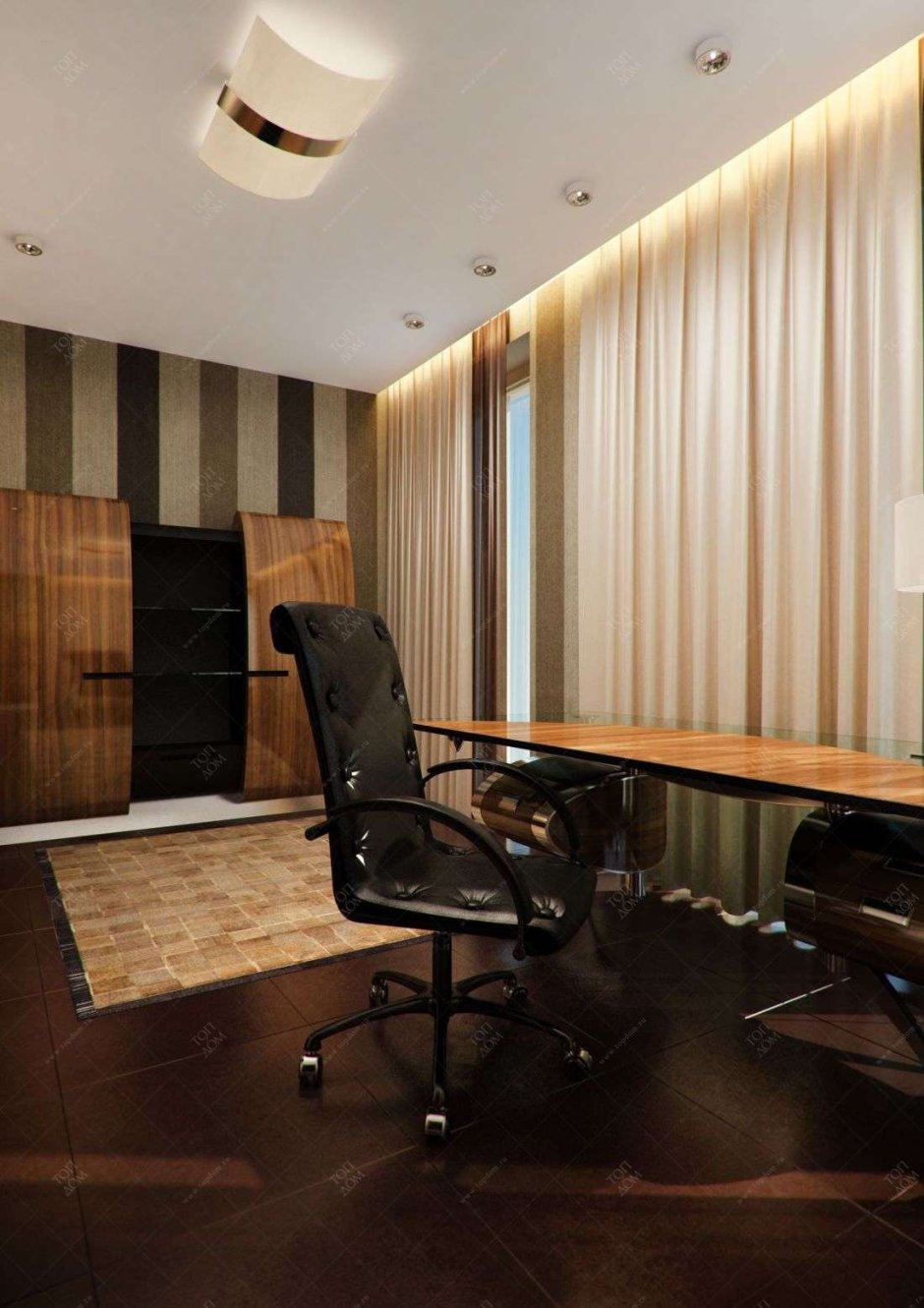 Офис в коричневом цвете