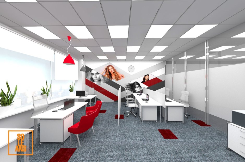 Офис отдела продаж интерьер