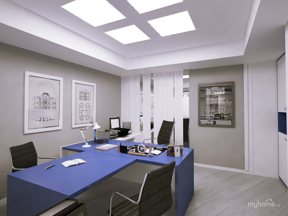 Серые стены в офисе