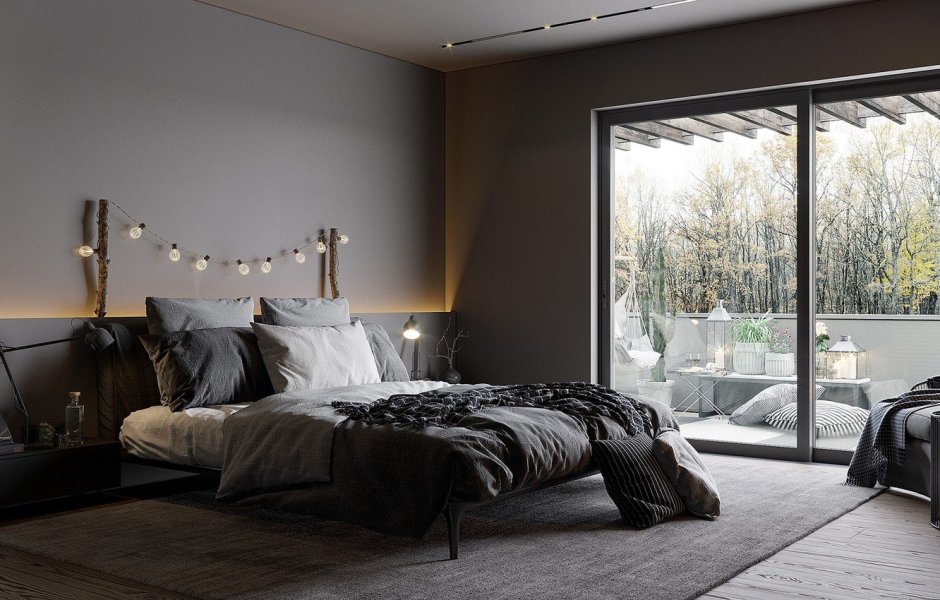 Интерьер спальни Corona render