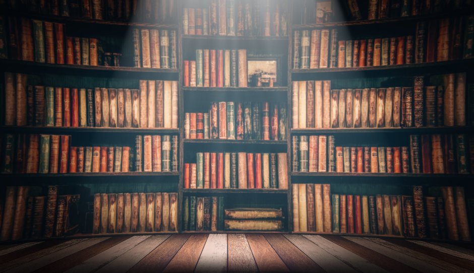 Фон книжные стеллажи