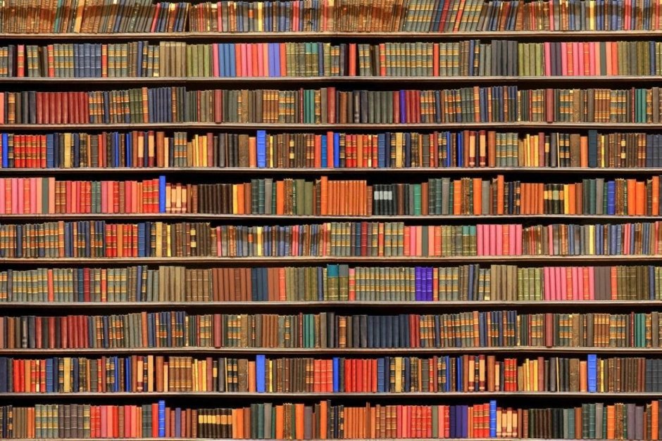 Книжные полки с книгами