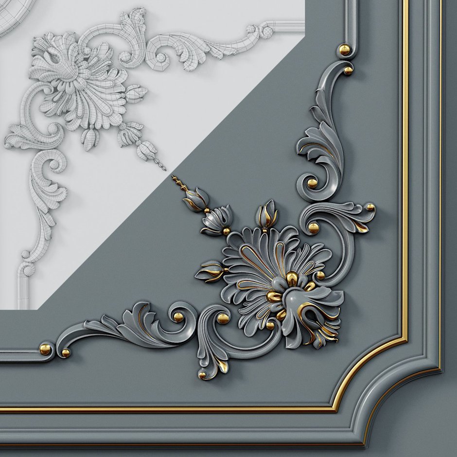 3d модель d170 лепнина