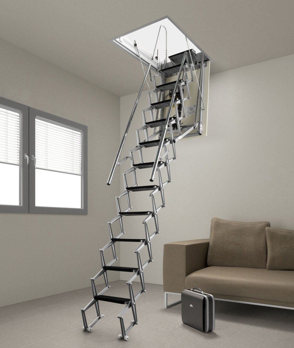 Чердачная лестница aci alluminio Fantozziscale motorizzata Premium 700 1200 2710-3050