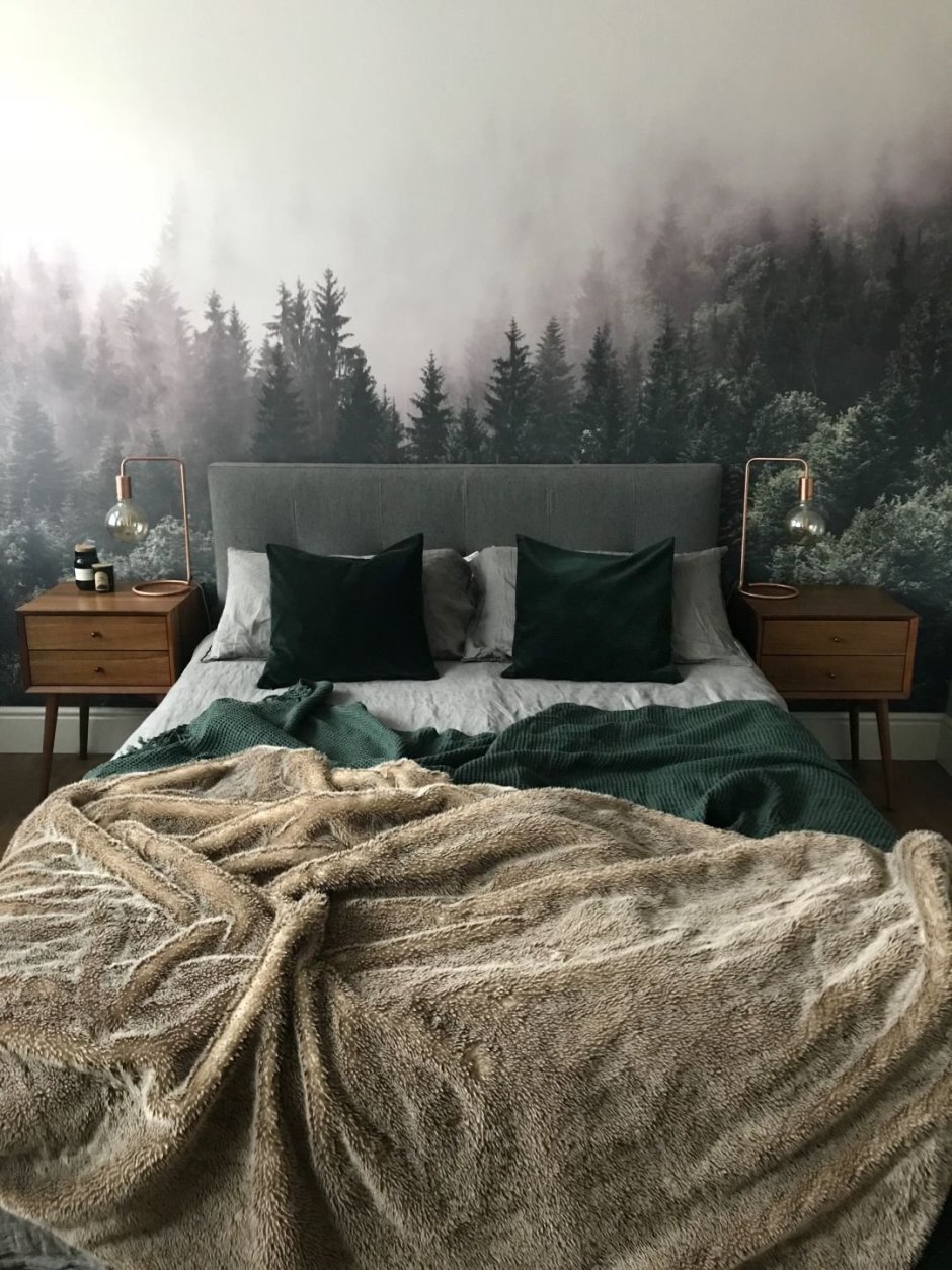 Спальня в стиле лес