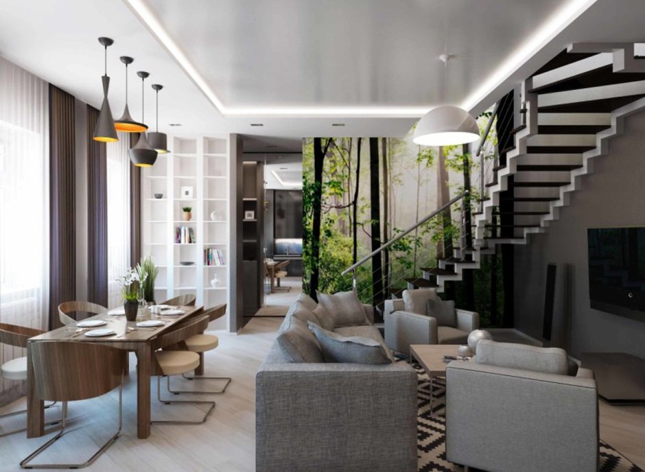 Современный интерьер таунхауса