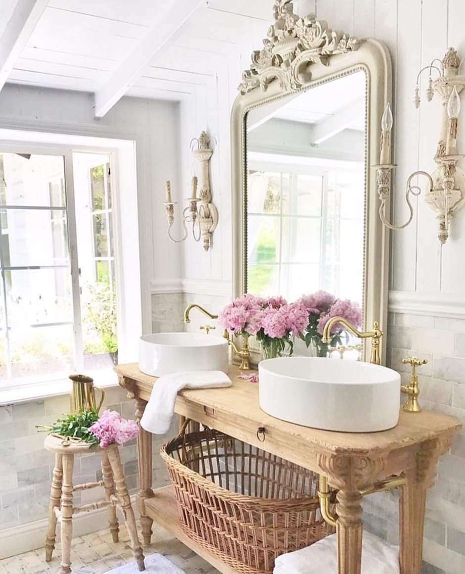 Стиль Shabby Chic ванная