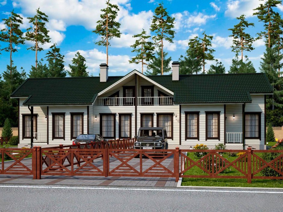 Одноэтажный дуплекс каркасный