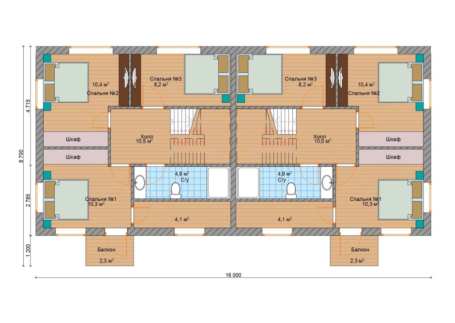 Каркасный дом дуплекс