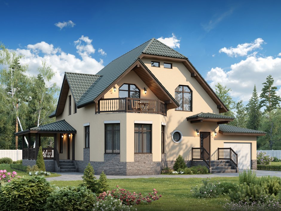 Коттедж с мансардой 130м2 проект
