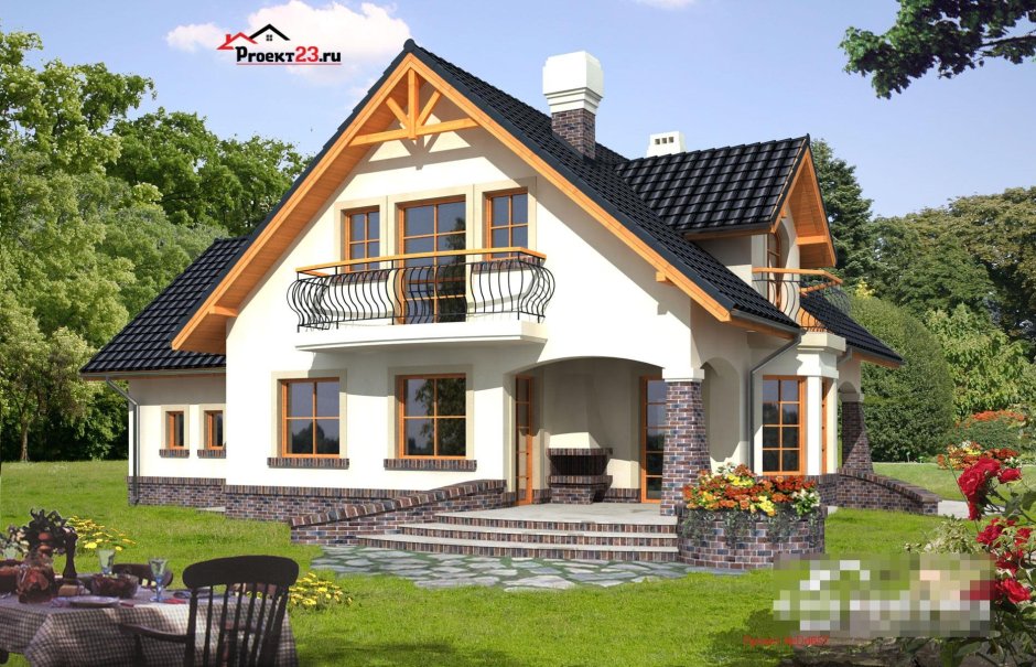 Коттедж с мансардой 130м2 проект