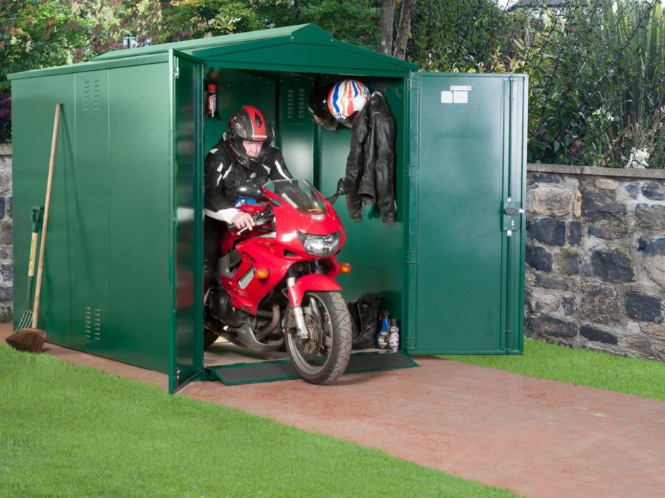 Металлический гараж для мотоцикла