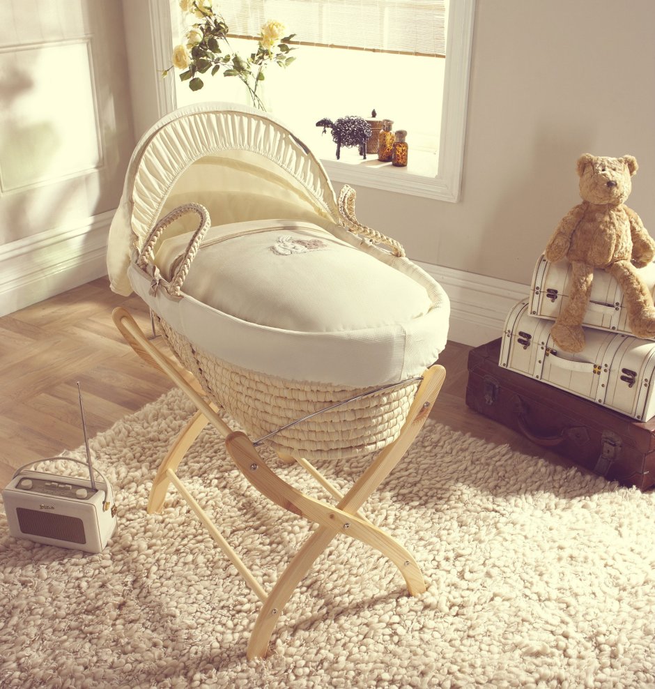Колыбельmybabylove набор из белой корзины Моисей с постельным