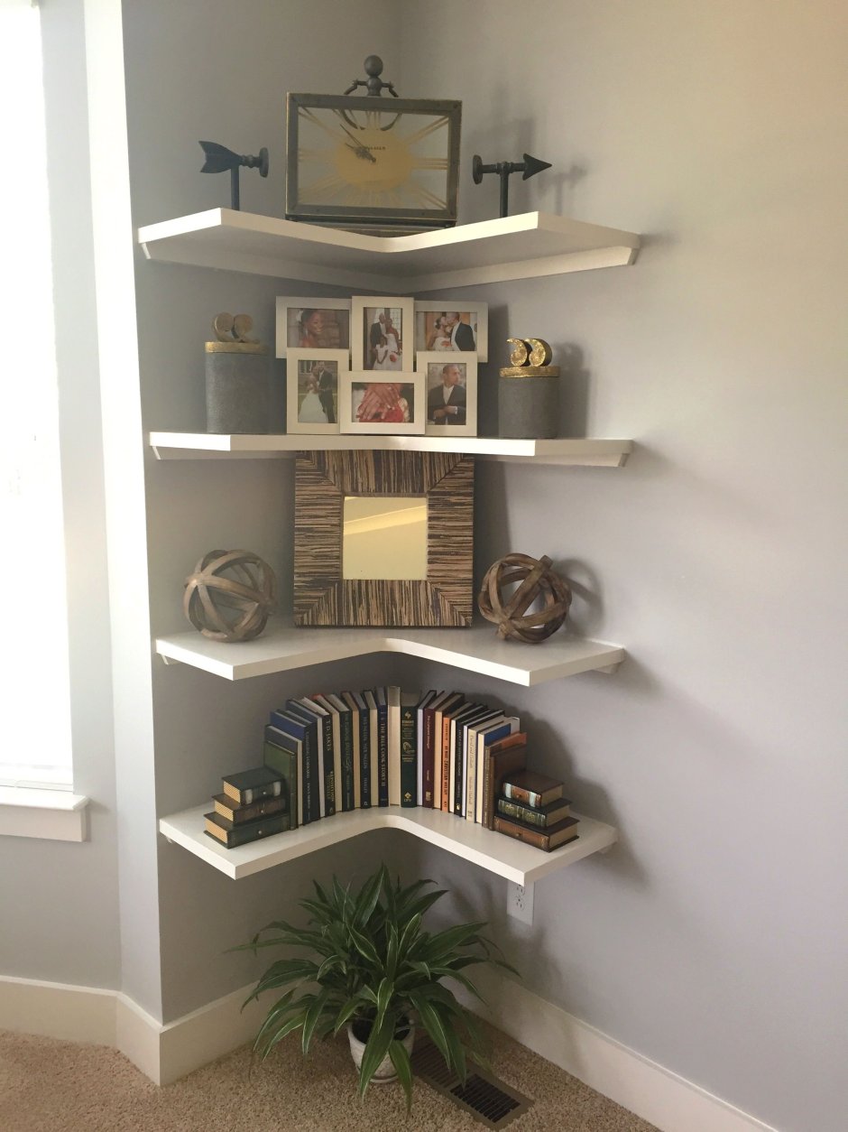 Угловые книжные полки