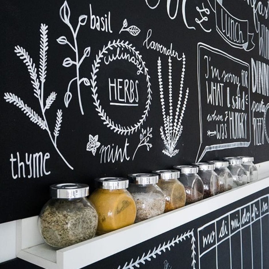 Меловая стена на кухне
