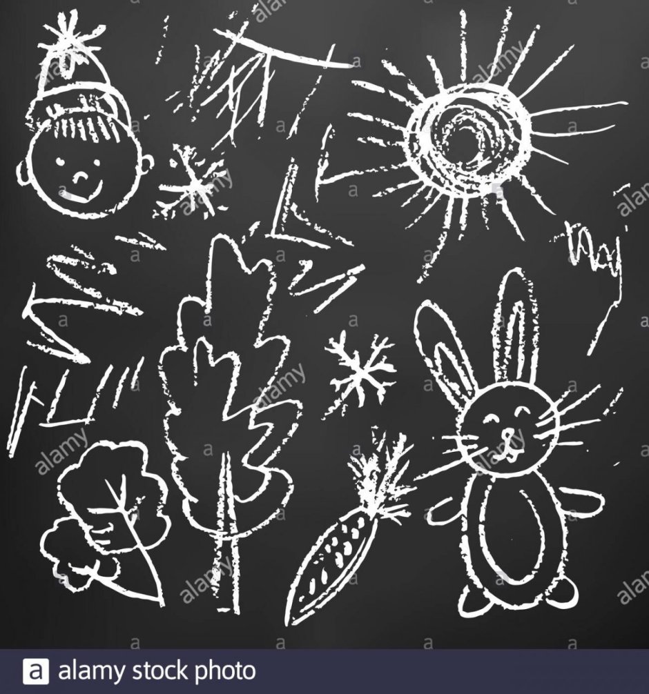 Рисование мелом на бумаге