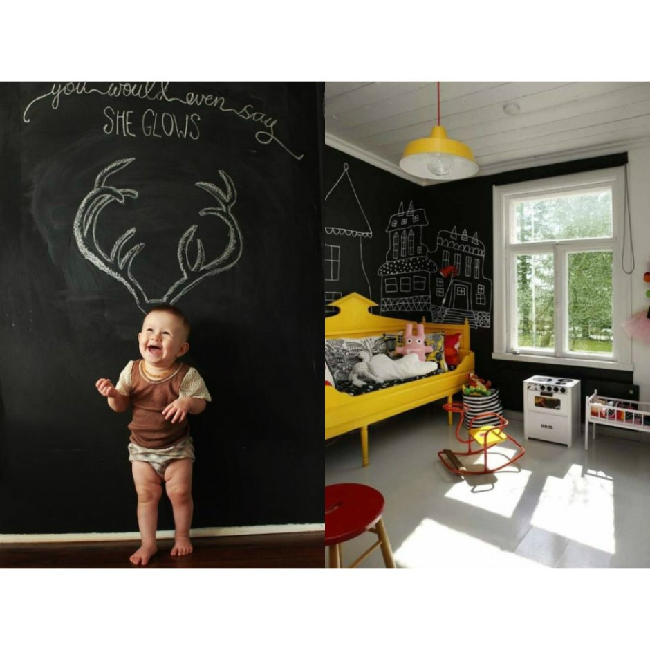 Грифельная стена для рисования мелом