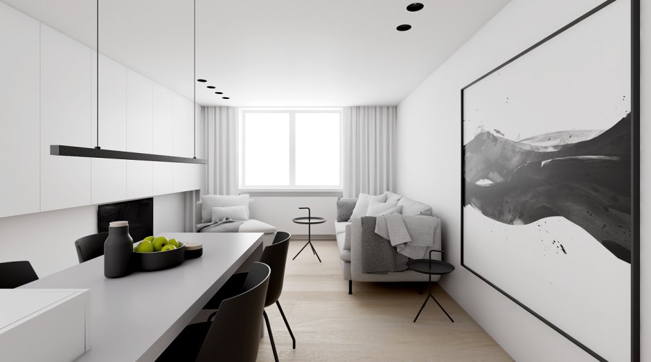 Черно белый стиль квартиры
