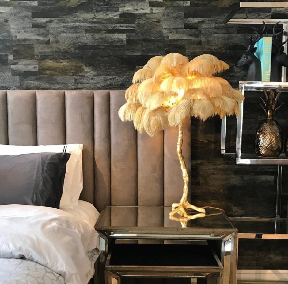 Ostrich Feather Lamp