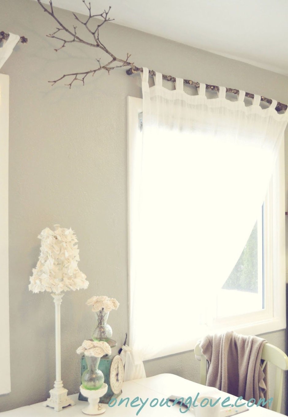 Карниз для штор из ветки