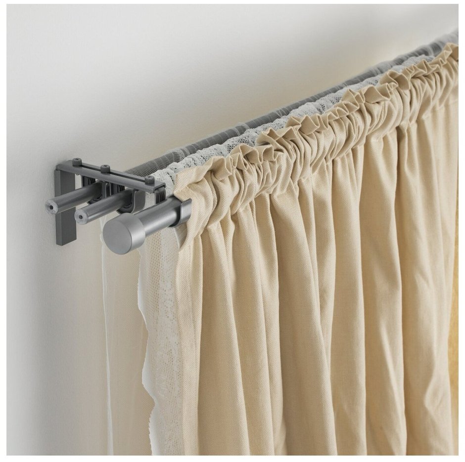 HUGAD ХУГАД räcka РЭККА двойной гардинный карниз/комбинация черный 210-385 см