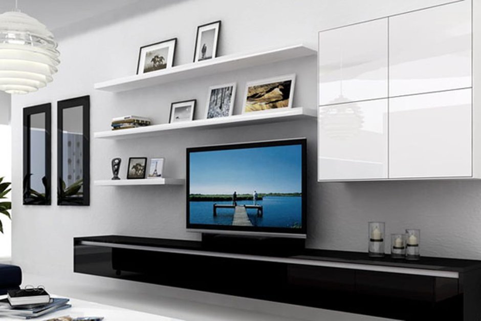 Навесной шкаф для телевизора на стену