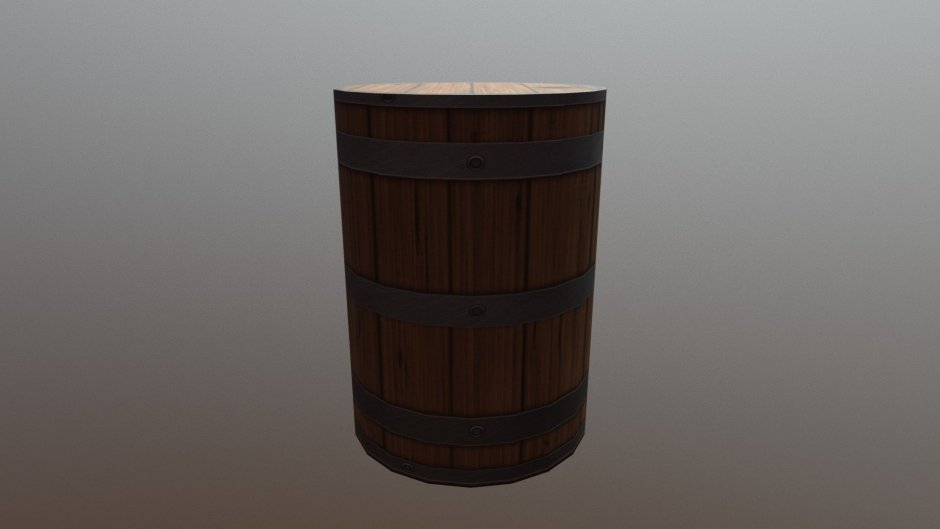 Sketchfab деревянная бочка