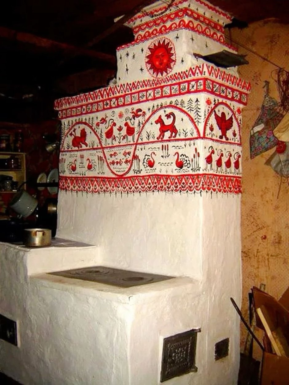 Мезенская роспись фасады изб