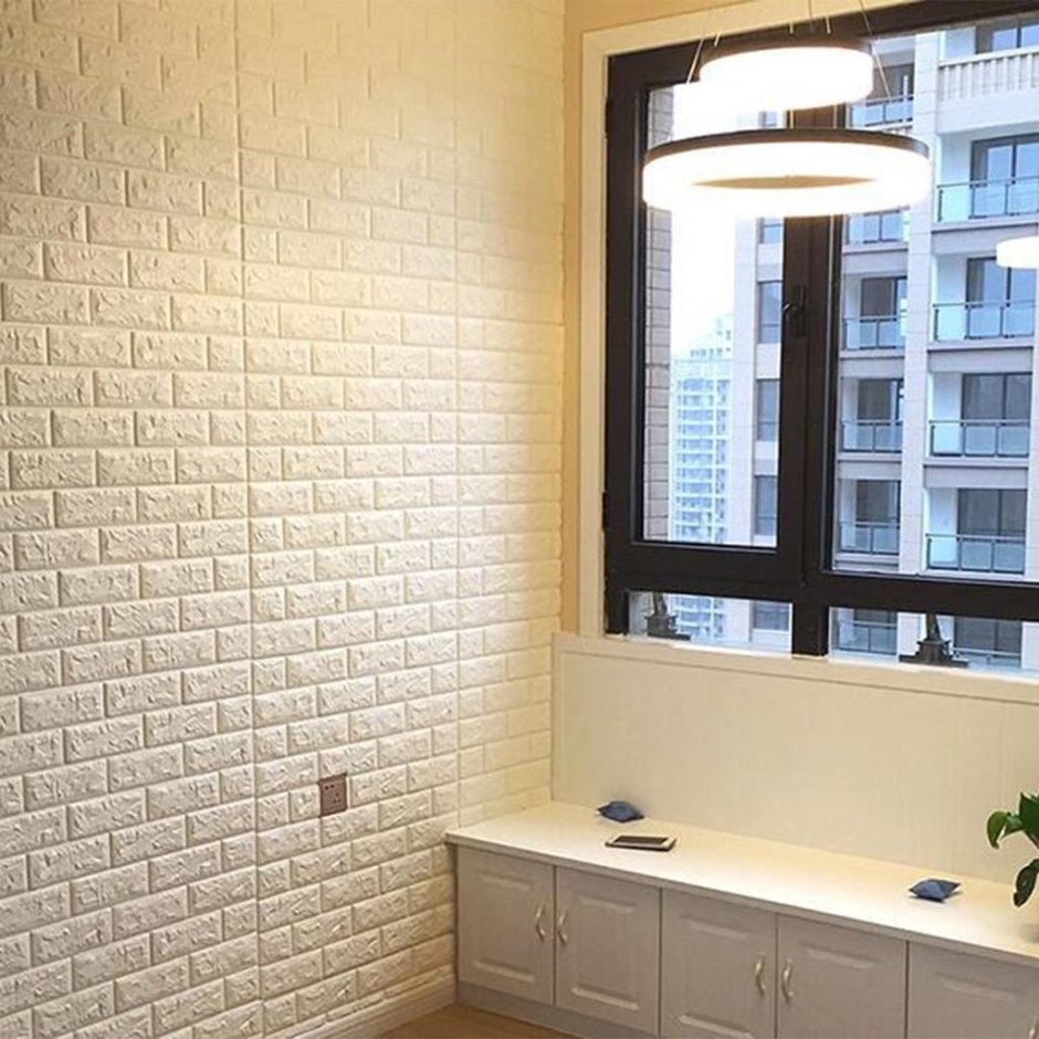 3d cамоклеющиеся панели "кирпич Оникс" (Brick Beige-White)