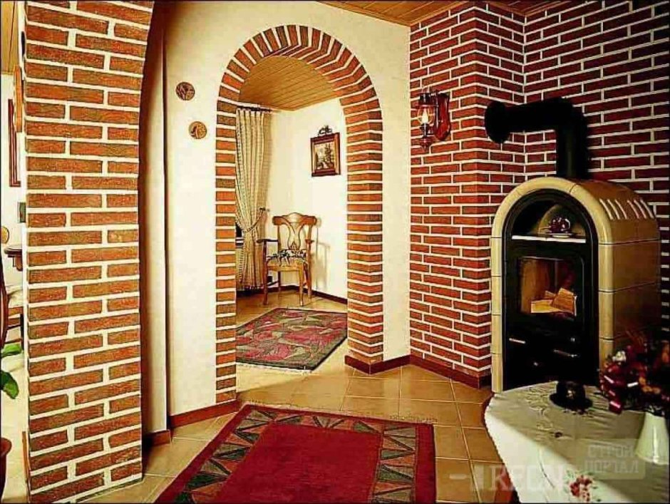Отделка арки декоративным камнем
