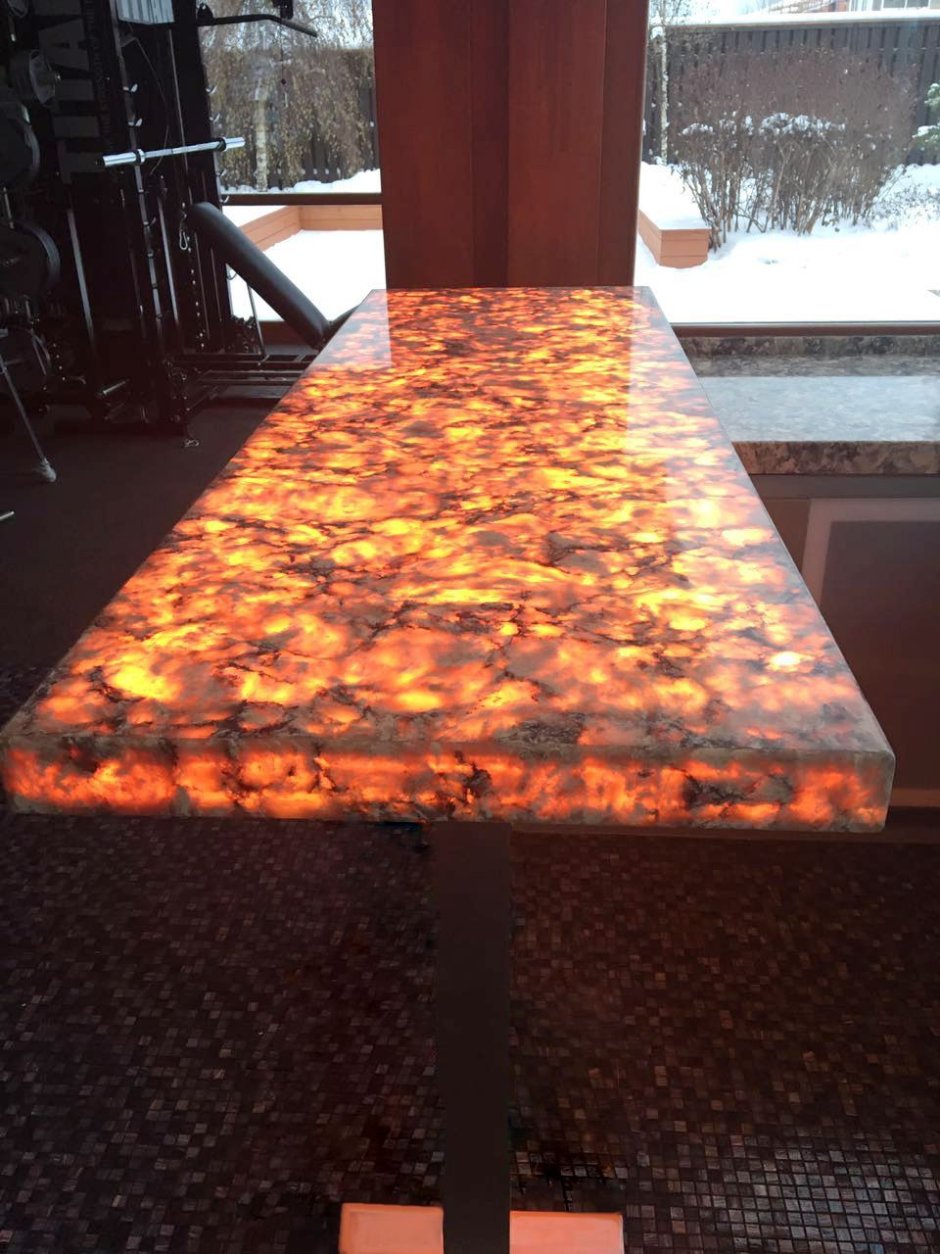 Изделия из гибкого камня с подсветкой