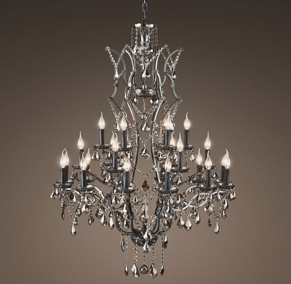 Люстра 19th c. Rococo Iron & Clear Crystal 4