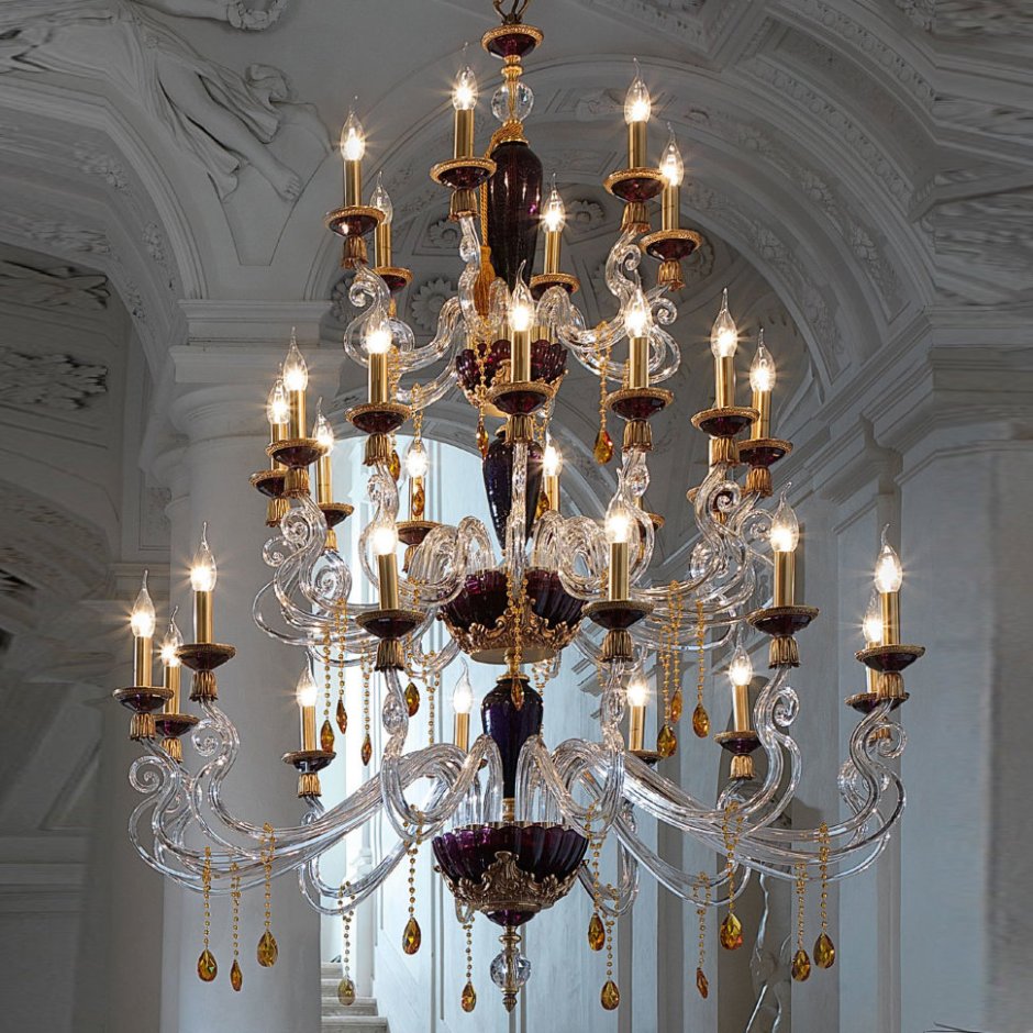 Euroluce Barocco Axis 14 Gold Amethyst