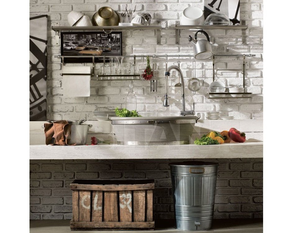 Рейлинги для кухни в стиле лофт