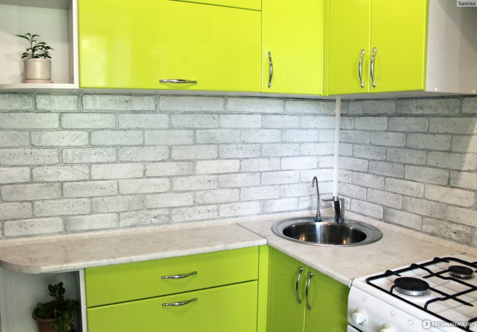 Стеновая панель кирпичики для кухни