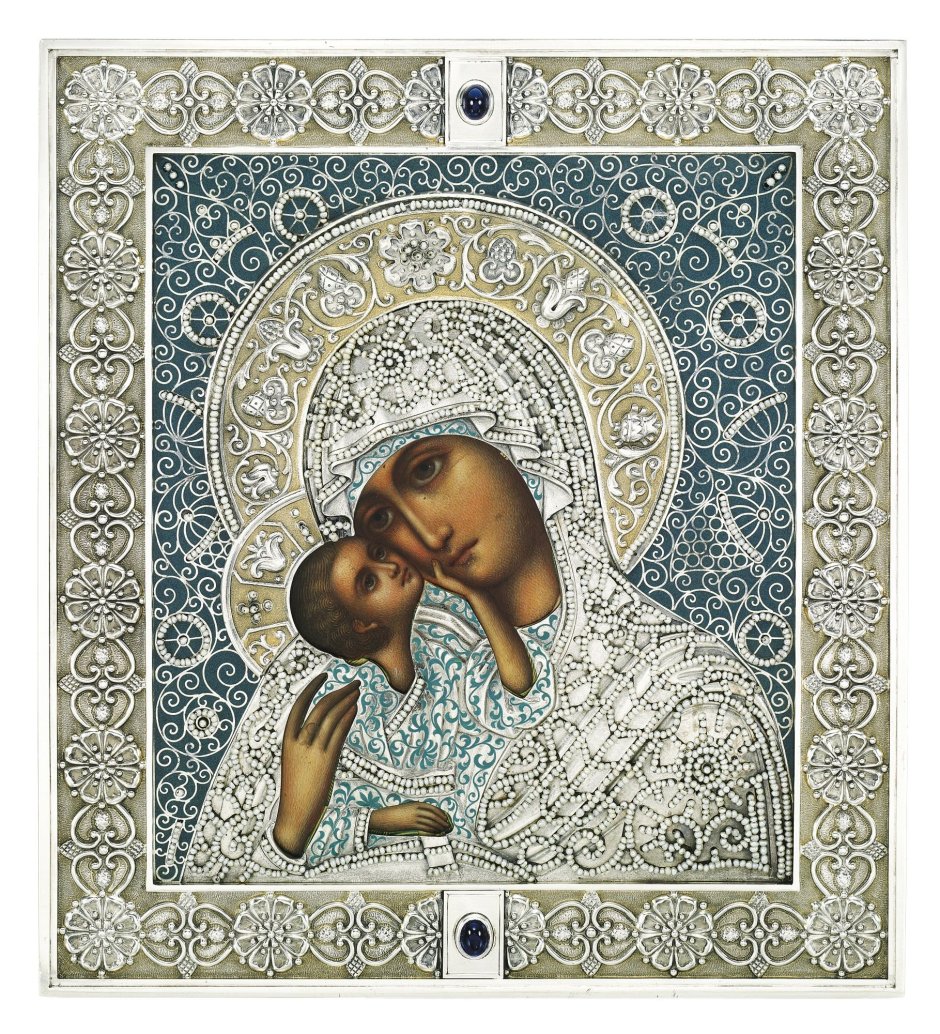 Оклад иконы серебро Фаберже