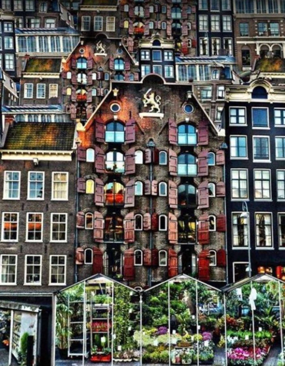 Яркие домики Амстердама