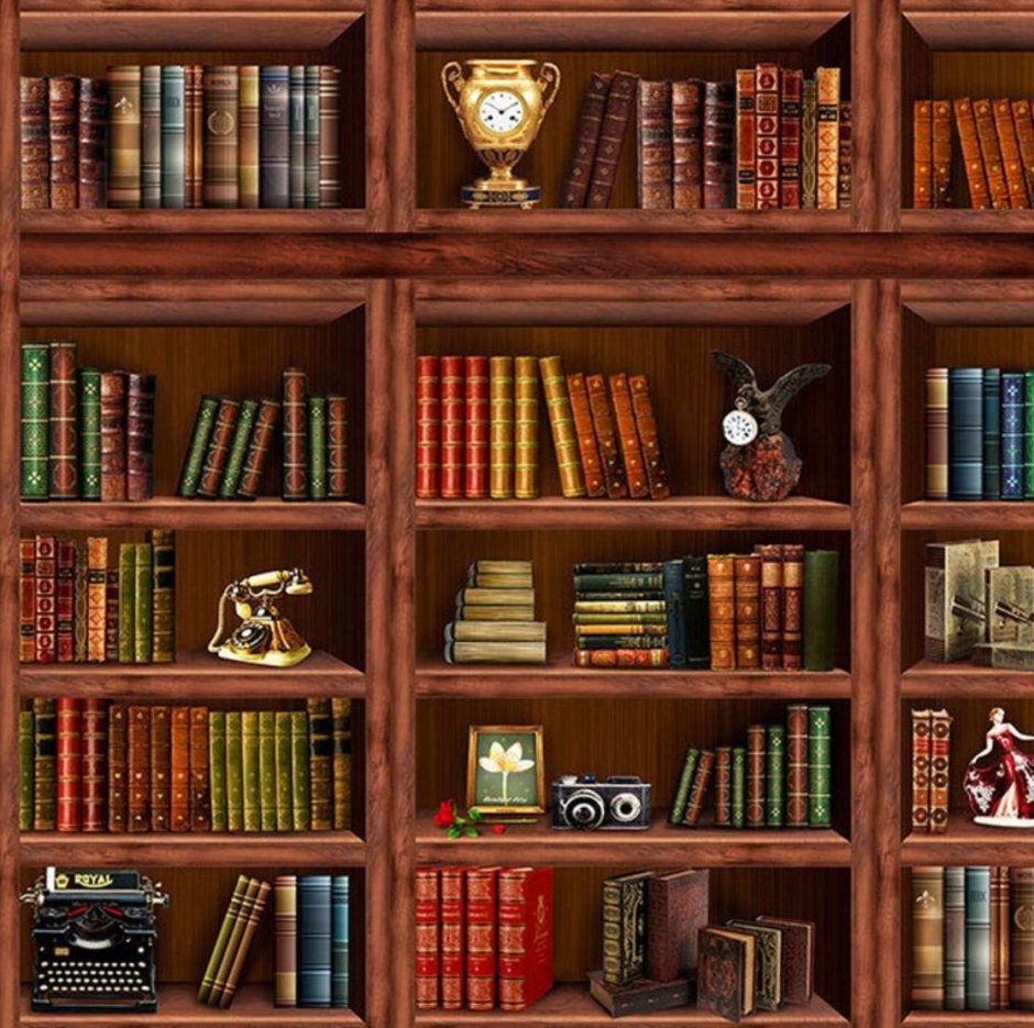 Старинный шкаф с книгами