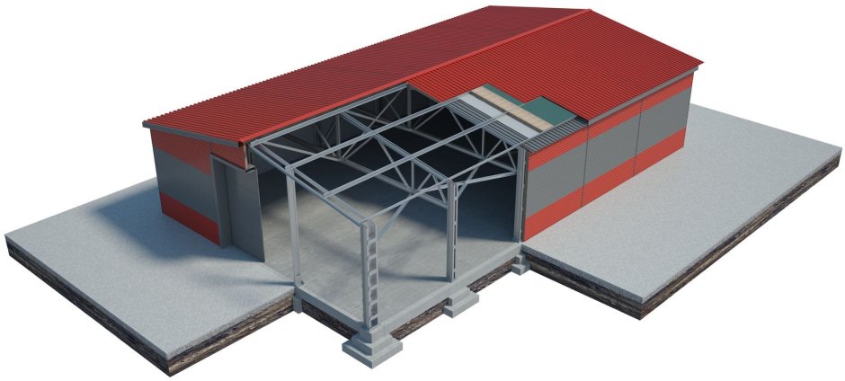 Склад из сэндвич панелей 10x8